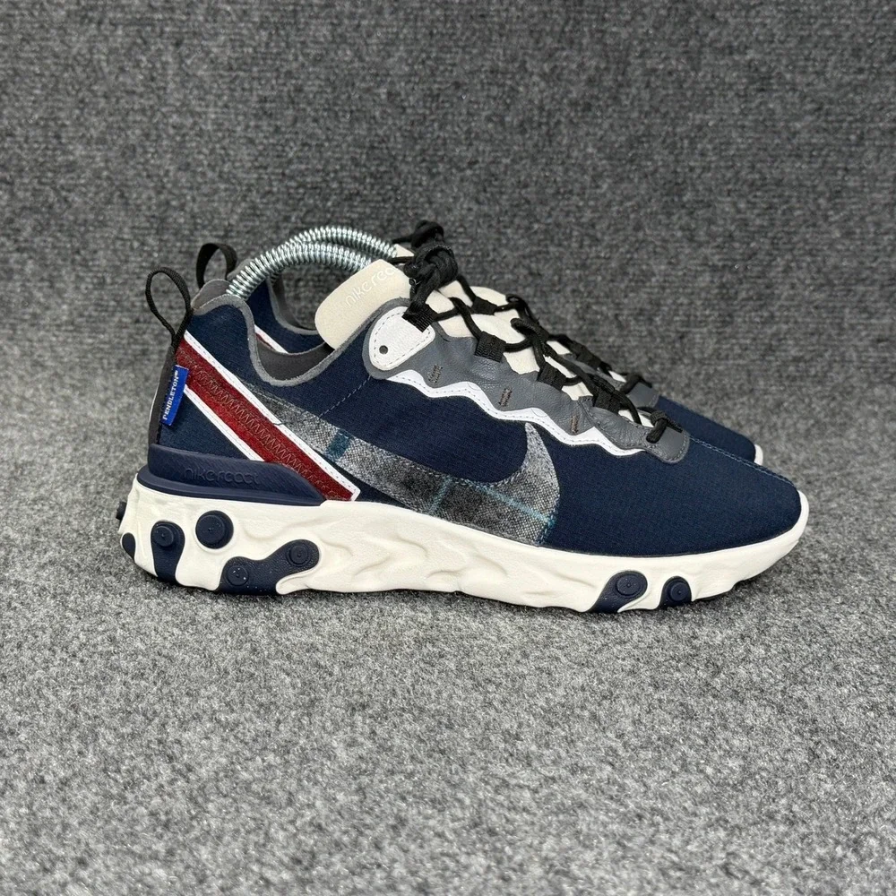 Nike React Element 55 Pendleton Running Shoes Women's 8.5 Blue Retro Athletic